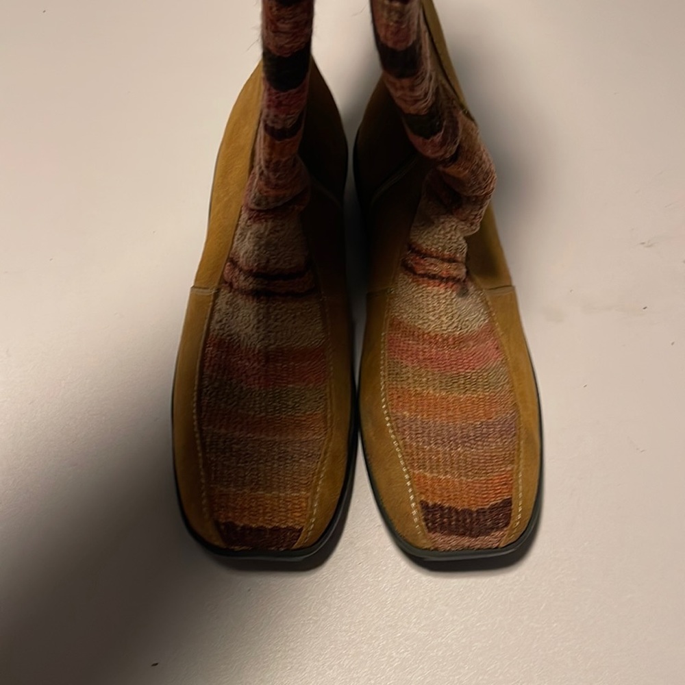 Womens New Tan Boots 7 Chakana Roots Tribal Leather Western Boho Chic Hippie